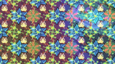 Renkli Bahar Teması eskiz kalıbı. Güzel kumaş deseni. Düz Çiçek Elementleri Tasarımı. Zentangle soyut çiçekleri. Raster illüstrasyonu. Çiçek tozu..