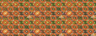 Raster illüstrasyonu. Kahverengi renklerde ve altın elementlerle klasik, pürüzsüz desen.