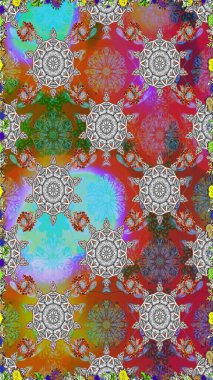 Soyut zarafet, çiçekli arkaplan deseni. Raster Güzel kumaş deseni.