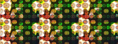 Parlak elementlerin. Çizim çiçek deseni duvar kağıdı, web sitesi arka planı, ambalaj kağıdı, davetiye, broşür, afiş veya web sitesi için kullanılabilir. El çizimi Raster illüstrasyonu.