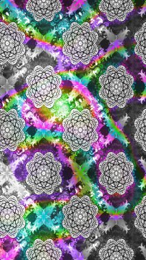 Gri renkler ve parlak çiçekler üzerine soyut çizim deseni. Çiçeksel elementlerle süslenmiş zarif raster dokusu. Küçük çiçekte şirin bir çiçek deseni var..