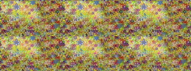 Kusursuz çiçek deseni. Raster illüstrasyonu. Sarı ve nötr renklerde Asyalı tekstil.