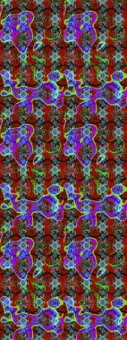 Kırmızı renkte etnik çiçeklerle süslenmiş zarif bir eskiz şekli. Raster Çiçek İllüstrasyon Şirin Tekstil.