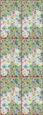 Renkli Bahar Temalı Kusursuz Arkaplan. Raster illüstrasyonunda kusursuz çiçek deseni. Tarafsız ve yeşil renklerde çiçekler. Düz Çiçek Elementleri Tasarımı.