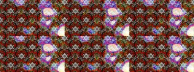 Küçük çiçekteki sevimli çiçek deseni. Kahverengi renkli çiçekler. Raster illüstrasyonu.