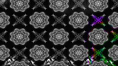 Raster Modaya uygun kumaş deseni. Siyah renkli şirin çiçek deseni. Renkli Bahar Teması eskiz kalıbı. Düz Çiçek Elementleri Tasarımı.