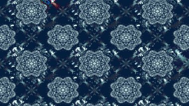 Eskiz modeli etnik tasarım. Yatak çarşafları, ceket, paket tasarımı, kumaş ve moda kavramları için tekstil baskısı. Çiçekleri, deniz kabukları, mandalaları ve suluboya efektleri olan deniz altyapısı.