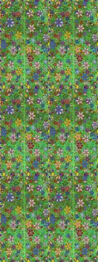 Raster illustration. Seamless floral pattern in folk style with flowers, leaves. Hand drawn.