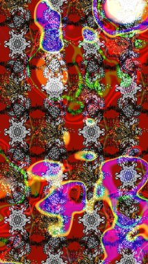 Nazik romantik baskı. Tatil havası. Bahar mevsimi. Kırmızı renkte çiçekler. Raster güzel bir çiçek deseni çiziyor..