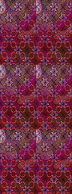 Düz Çiçek Elementleri Tasarımı. Mor ve kırmızı renkte çiçekler. Renkli Yaz Temalı eskiz kalıbı. Sevimli çiçek raster deseni.