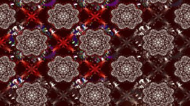 Raster illüstrasyonu. Çiçek desenli çizim. Kahverengi renkli çiçekler. Asya tekstil tarzında. Raster illüstrasyonu.