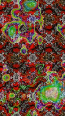 Raster Şirin kumaş deseni. Eskiz klasiği. Renkli Bahar Teması eskiz kalıbı. Düz Çiçek Elementleri Tasarımı.