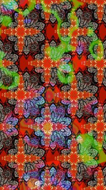 Kırmızı renkte çiçekler. Raster illüstrasyonunda çiçek deseni çizimi.