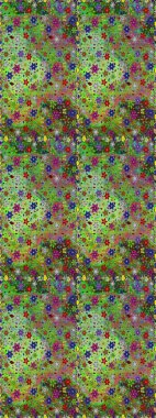 Renkli Bahar Temalı Kusursuz Arkaplan. Raster. Düz Çiçek Elementleri Tasarımı.