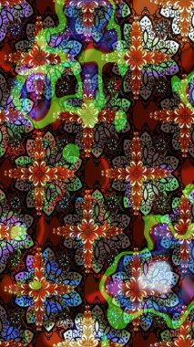 Küçük çiçekteki sevimli çiçek deseni. Güzel kumaş deseni. Raster illüstrasyonu. Güzel karalamalı çiçek deseni çiz..