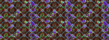 Dallı bahar çiçekleriyle desen, kahverengi renklerle çiçek siluetiyle desen. Raster deseni.