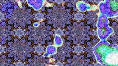 Mor renkli çiçekler. Çiçek süslemeli çizim deseni. Raster illüstrasyonu.