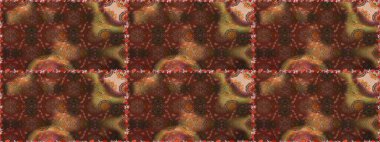 Kusursuz bir arka plan modeli. Kahverengi ve mor renkli yapraklı yabani çiçekler. Suluboya, elle çizilmiş. Raster illüstrasyonu.