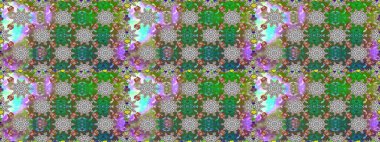 Raster illüstrasyonunda kusursuz çiçek deseni. Suluboya tarzında yeşil renkte çiçekler.