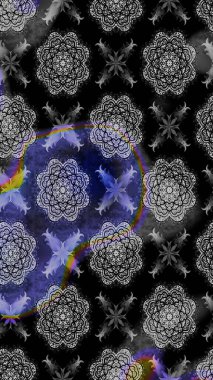 Siyah renkte sevimli çiçekler. Moda baskısı, albüm, ambalaj kağıdı ve duvar kağıdı için zarif dekoratif süslemeler. Küçük çiçekli basit bir çiçek çizimi. Raster illüstrasyonu.