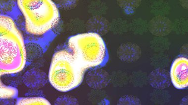 Küçük çiçekli basit bir çiçek çizimi. Moda baskısı, albüm, ambalaj kağıdı ve duvar kağıdı için zarif dekoratif süslemeler. Raster illüstrasyonu. Yeşil renkte şirin çiçekler..