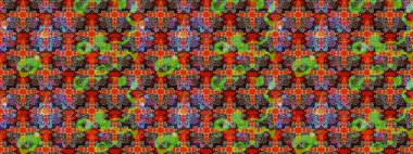 Kırmızı renkte çiçekler. Renkli bahar temalı eskiz kalıbı. Çiçekli çiçek deseni, suluboya. Düz Çiçek Elementleri Tasarım Raster illüstrasyonu.