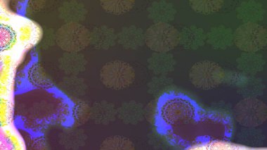 Raster illüstrasyonu. Yeşil renkli çiçekler. Tropikal çizim çiçek deseni.