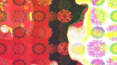 Küçük çiçekteki sevimli çiçek deseni. Bir sürü pembe soyut çiçekli tropikal eskiz deseni. Varicolopink raster çizimi.