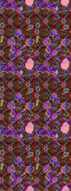 Süslü kumaş deseni. Raster deseni. Çiçekli çiçek deseni, suluboya..