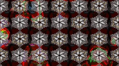 Raster illüstrasyonu. Düz Çiçek Elementleri Tasarımı. Güzel kumaş deseni. Renkli Bahar Teması eskiz kalıbı. Asya tekstil tarzında. Çiçek desenini çiz.