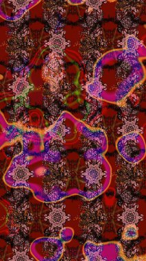 Çiçekler suluboya eskiz deseni. Raster Stili kumaş deseni.