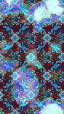 Mavi renkli çiçekler. Kumaş desenli papatya çiçekleri ayrıntıları.