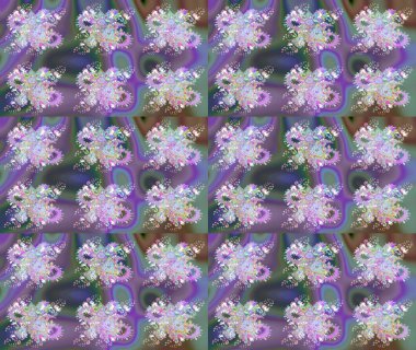 Sevimli çiçek raster deseni. Renkli Yaz Temalı Kusursuz Arkaplan. Modaya uygun kumaş deseni. Düz Çiçek Elementleri Tasarımı.