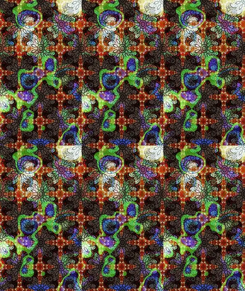 Kahverengi renkte manzaralı çiçek deseni. Sevgililer günü ve tebrik kartı konsepti için şık bir davetiye. Üst manzara, yumuşak stil. Çiçek kompozisyonu, el boyası, hassas şablon..