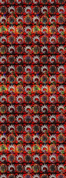 Sketch Colour Spring Theme eskiz kalıbı. Düz Çiçek Elementleri Tasarımı. Kırmızı renkte çiçekler. Sevimli çiçek raster deseni.