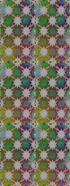 Küçük çiçekli kusursuz yay deseni. Suluboya tarzında yeşil renkte. Raster illüstrasyonu.