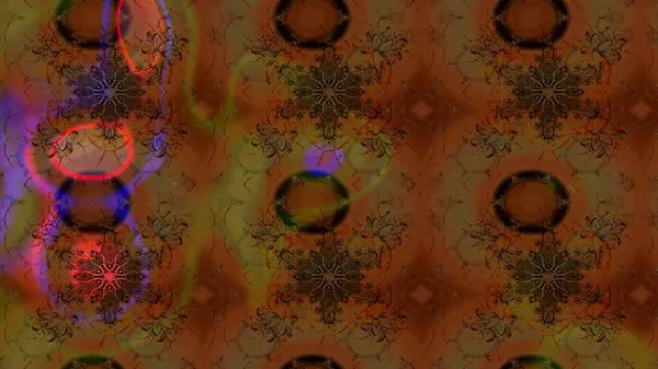 Süslü kumaş deseni. Renkli Bahar Teması eskiz kalıbı. Raster illüstrasyonundaki çiçek desenli çizim. Düz Çiçek Elementleri Tasarımı.