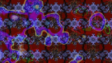 Suluboya çiçekli çiçek deseni. Kırmızı renkte güzel bir tekstil. Raster illüstrasyonu.