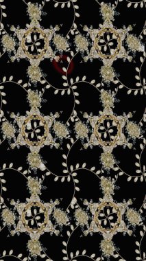 Modern çiçek arkaplanı. Halk tarzı. Parlak renkli çiçekli ve siyah yapraklı harika bir çiçek deseni. Moda baskıları için zarif bir şablon.