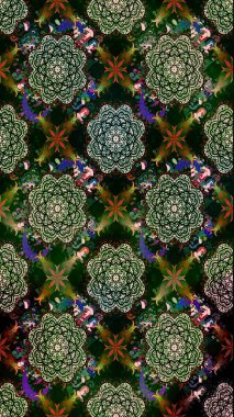 Çiçek. Raster illüstrasyonu. Taslak dekoratif arka plan, çiçek mandala. Siyah renklerde.