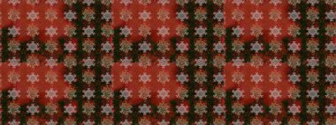 Kusursuz bir arka plan modeli. Kahverengi ve gri renkte yaprakları olan yabani çiçekler. Suluboya, elle çizilmiş. Raster illüstrasyonu.