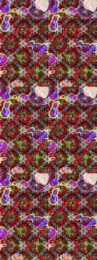 Kırmızı renkte bitkilerden oluşan parlak çiçekli çizim deseni.