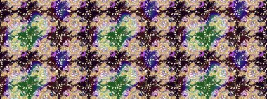 Bahar çiçekleri dallı desen, bej renkler ve çiçek silueti. Raster deseni.