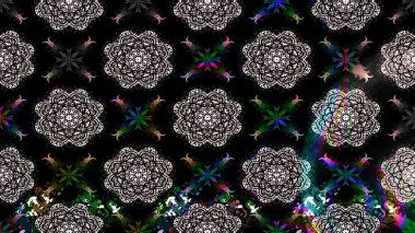 Modern gelişim, siyah raster arka plan duvar kâğıdı illüstrasyonu, klasik çizgi çizgisi, desenli desenli çiçekler, çiçekli süsler. Çiçekli el çizimi çizimi deseni.