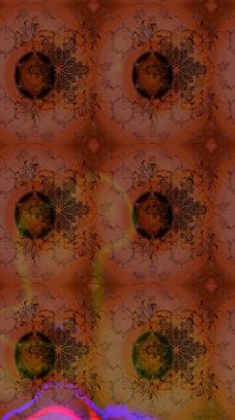 Kahverengi üzerine çiçekler. Raster hisseleri. Eskiz arkaplan modeli. Suluboya, elle çizilmiş.