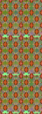 Renkli Bahar Temalı Kusursuz Arkaplan. Yeşil ve kahverengi renkli çiçekler. Düz Çiçek Elementleri Tasarımı. Raster illüstrasyonunda kusursuz çiçek deseni.