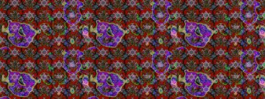 Kırmızı renklerde. Raster illüstrasyonu. 3D çiçekler, çizim.