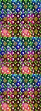 Raster çiçek izi. Raster Yumuşak kumaş deseni. Çiçek mavisi ve yeşil çizim deseni. Klasik taslak çizimi.