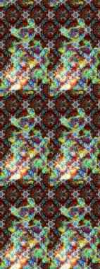 Raster illüstrasyonundaki çiçek desenli çizim. Suluboya tarzında yeşil renkte çiçekler.