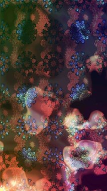 Raster illüstrasyonu. Kahverengi renkli güzel bir tekstil. Suluboya çiçekli çiçek deseni.